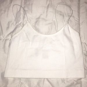 Cropped white tank top